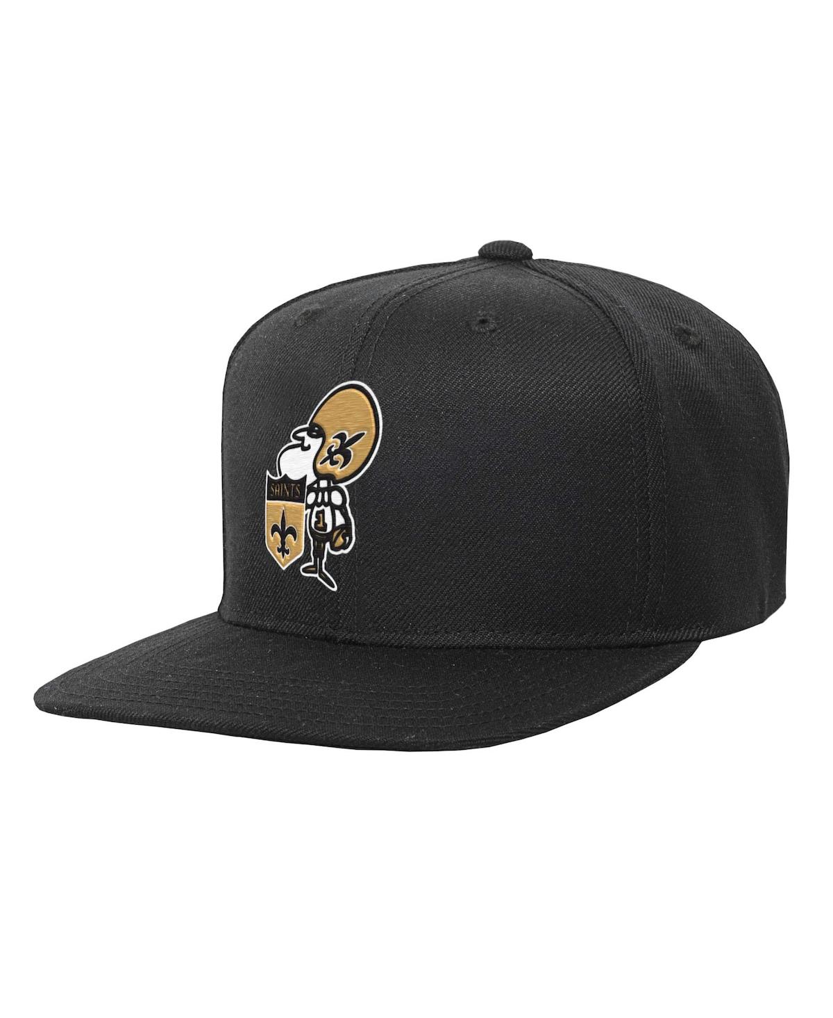 Big Boys and Girls Mitchell & NessNew Orleans Saints Gridiron Classics Ground Snapback Hat - Black