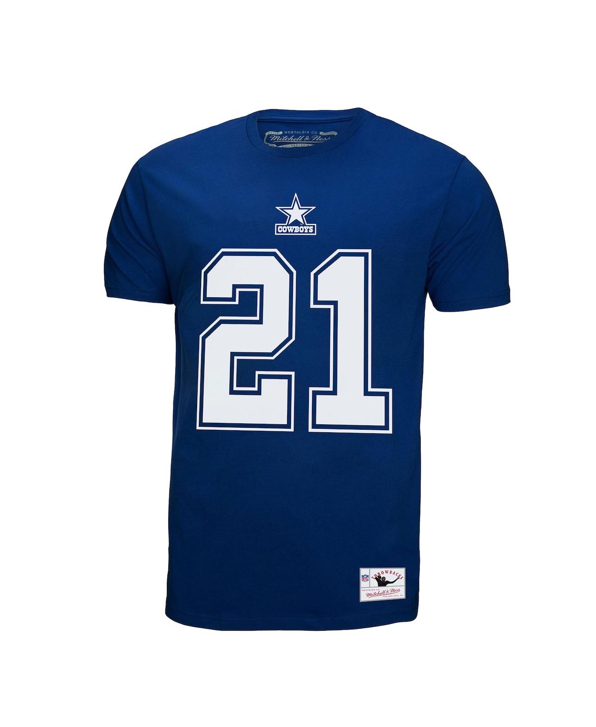 Mitchell & Ness Men's  Deion Sanders Royal Dallas Cowboys Retired Player Logo Name And Number T-shirt In Royal