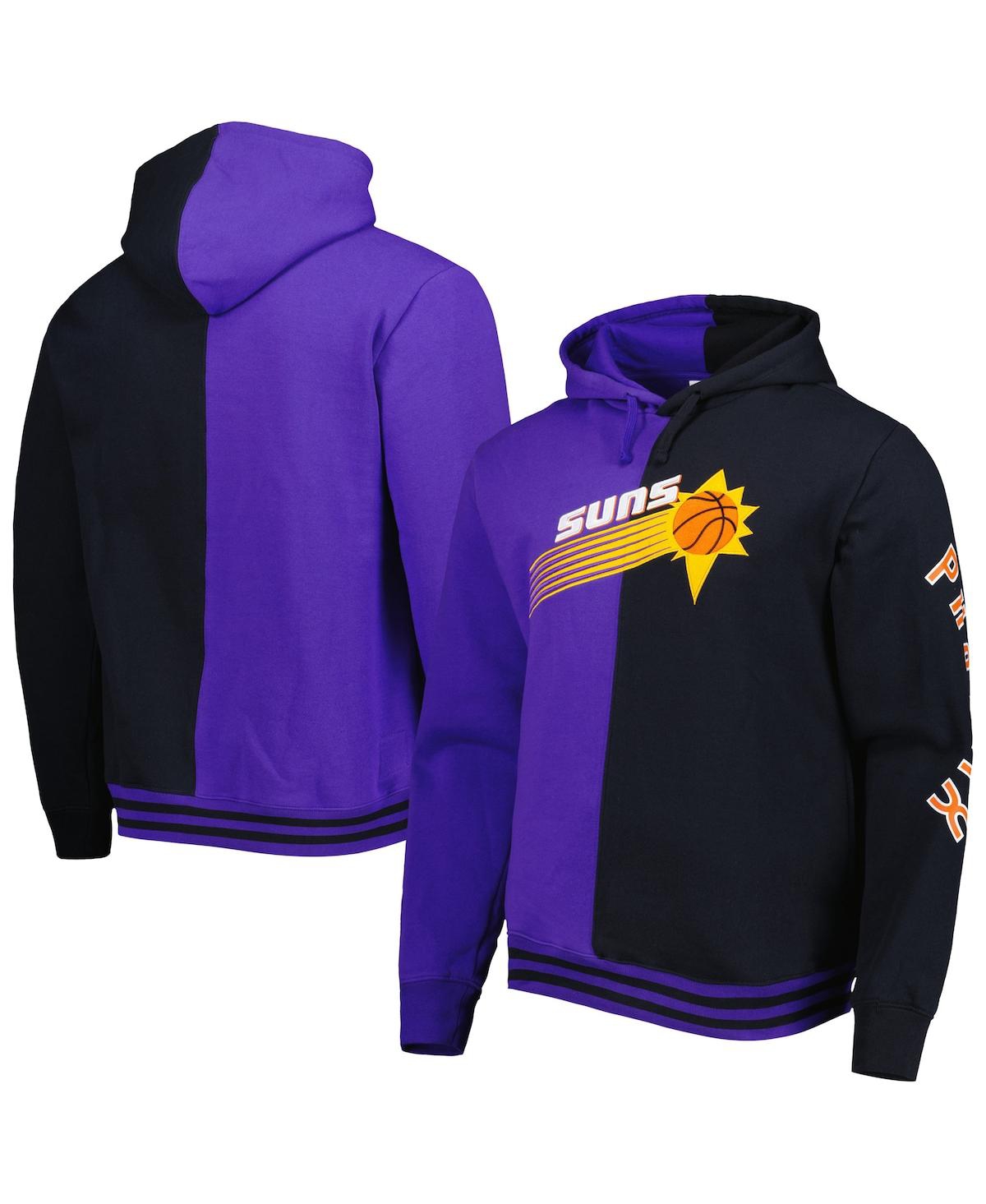 Mitchell & Ness Men's  Purple, Black Phoenix Suns Big And Tall Hardwood Classics Split Pullover Hoodi In Purple,black