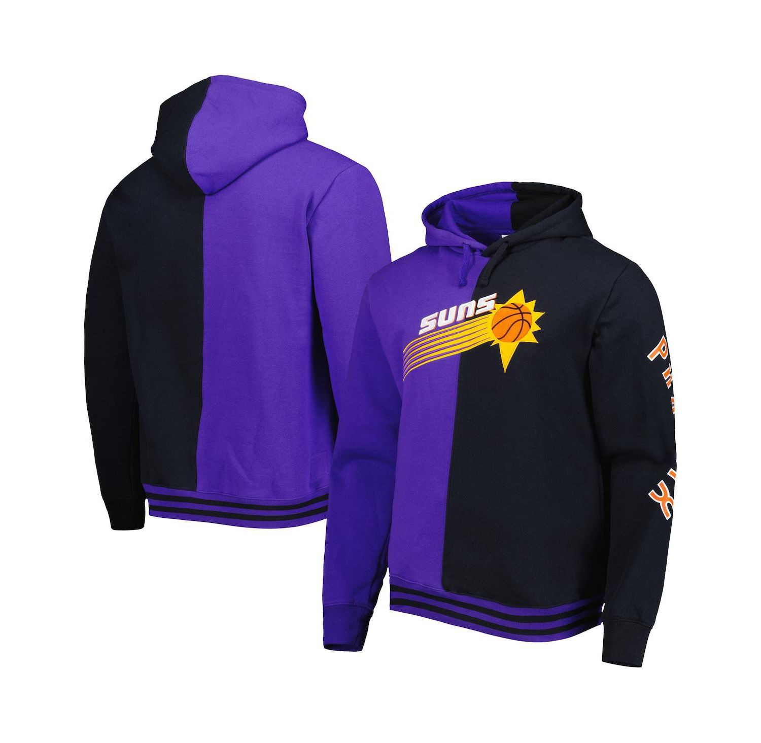 Men's Purple, Black Phoenix Suns Hardwood Classics Split Pullover Hoodie