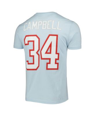 Men's Earl Campbell Light Blue Houston Oilers Retired Player Logo Name and Number T-shirt