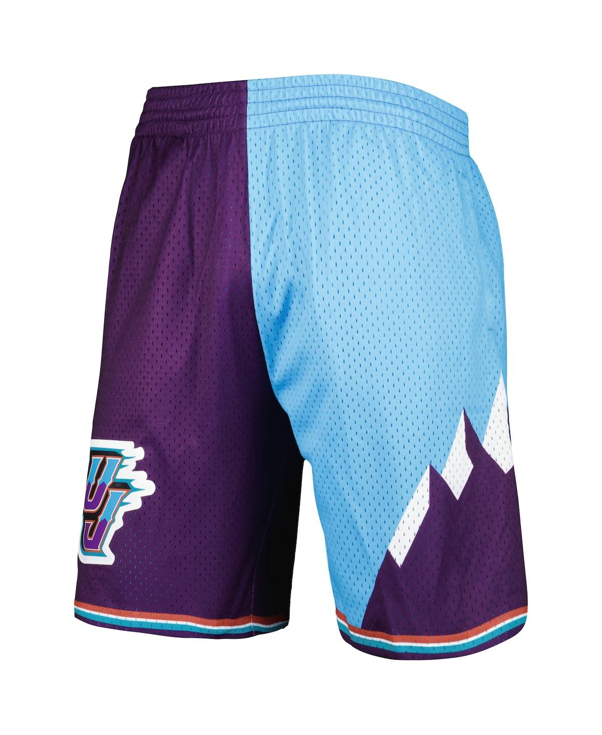 Mitchell & Ness X Nba Utah Jazz 1996 Split Swingman Shorts In Turquoise,purple