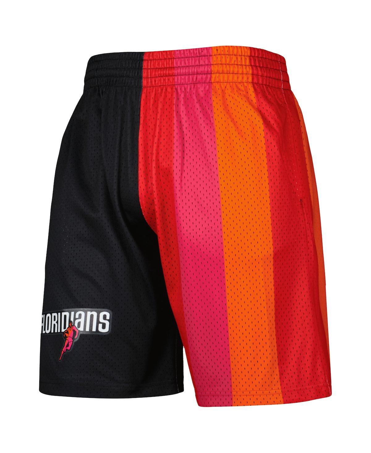 Shop Mitchell & Ness Men's  Black Miami Heat Hardwood Classics 2005 Split Swingman Shorts