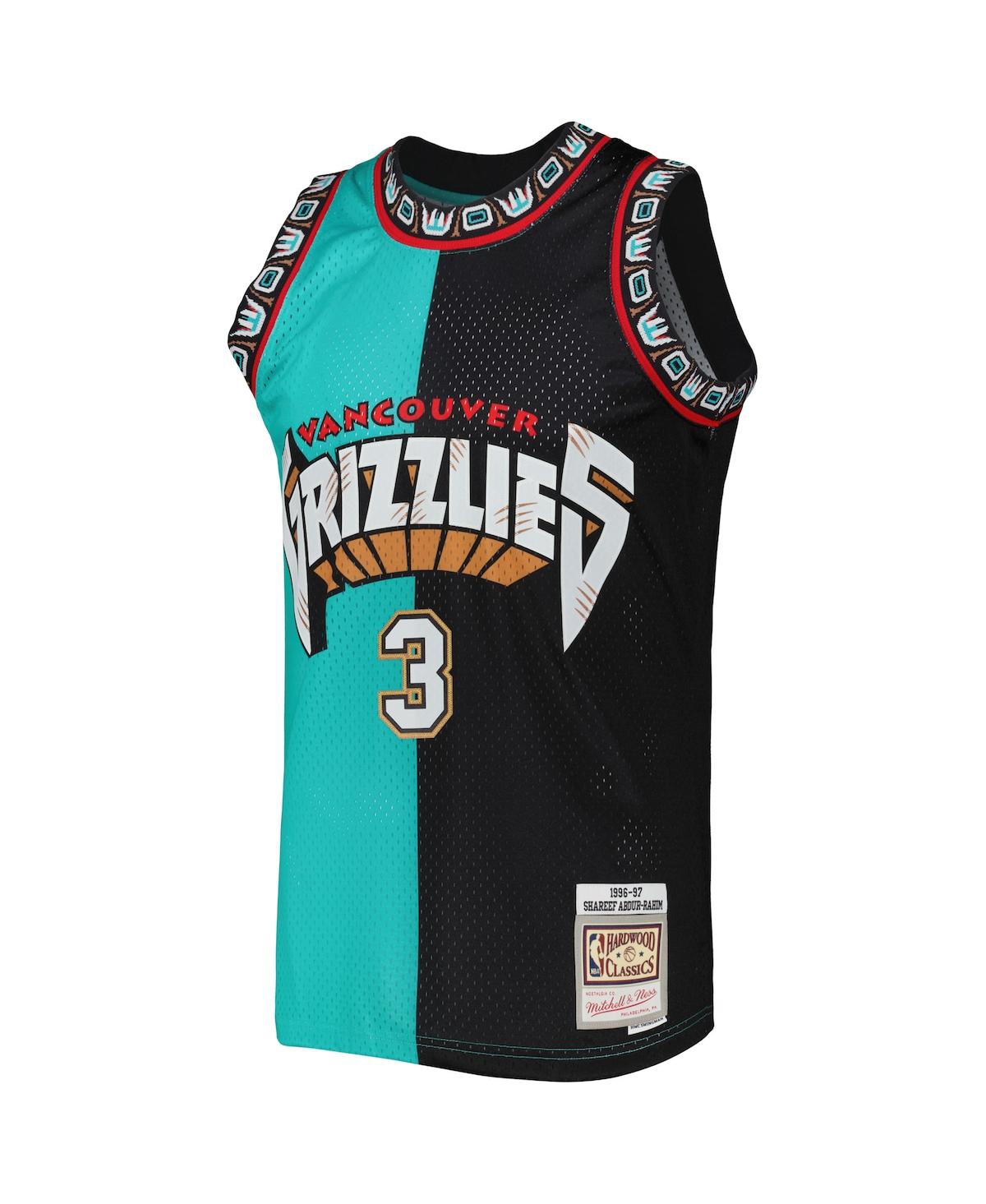 Men's Mitchell & Ness Shareef Abdur-Rahim Black Vancouver Grizzlies Hardwood Classics 1996-97 Split Swingman Jersey - Black