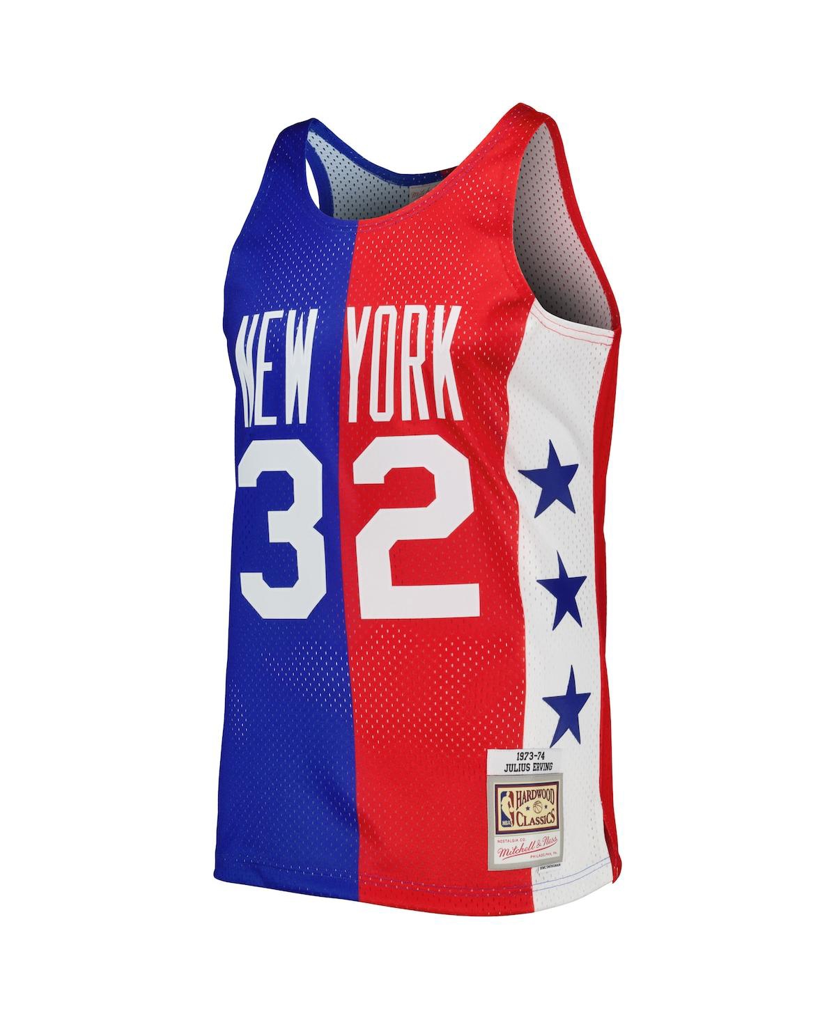 Men's Mitchell & Ness Julius Erving Red New York Nets Hardwood Classics 1973-74 Split Swingman Jersey - Red
