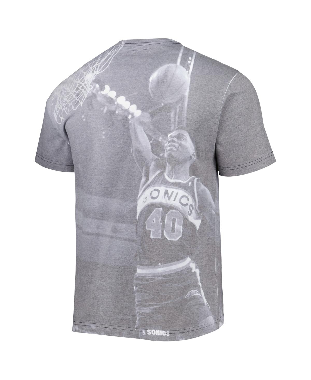 Mitchell & Ness Men's  Shawn Kemp Heather Gray Seattle Supersonics Above The Rim T-shirt In Heather Gray