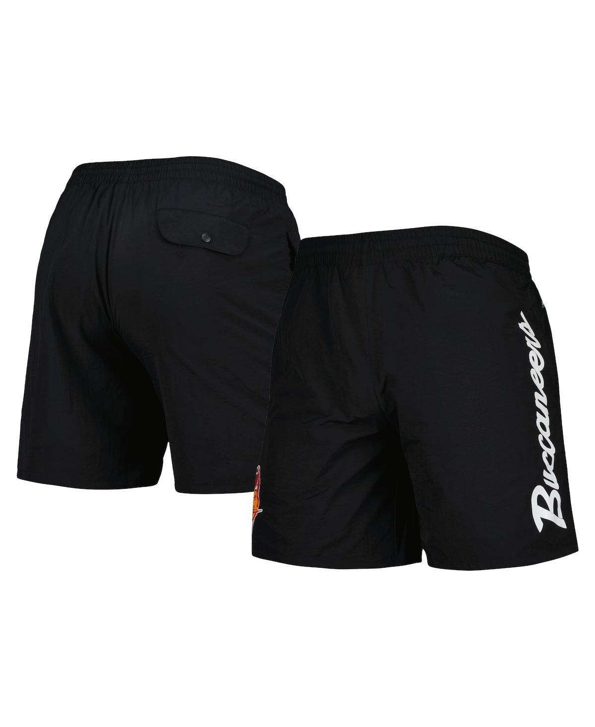 Men's Mitchell & Ness Black Tampa Bay Buccaneers Team Essentials Nylon Shorts - Black