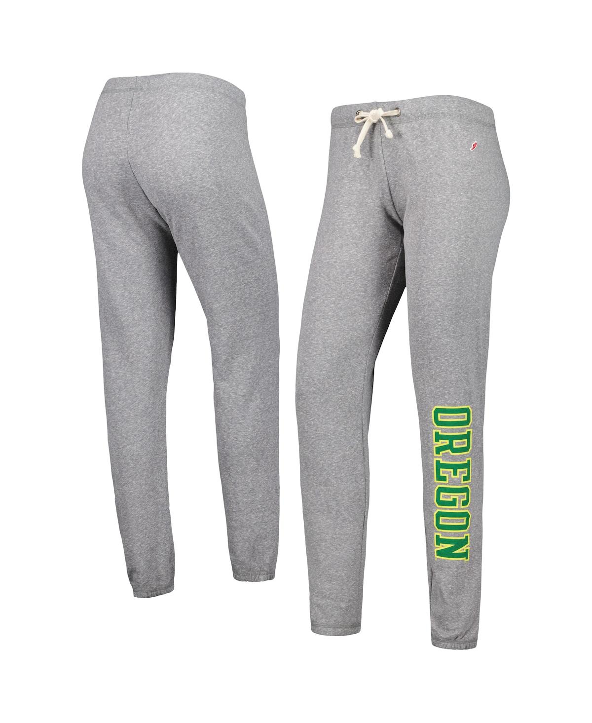 Shop League Collegiate Wear Women's  Heather Gray Oregon Ducks Victory Springs Tri-blend Jogger Pants