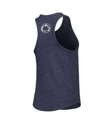 Women's Heather Navy Penn State Nittany Lions Two-Hit Intramural Tri-Blend Scoop Neck Racerback Tank Top