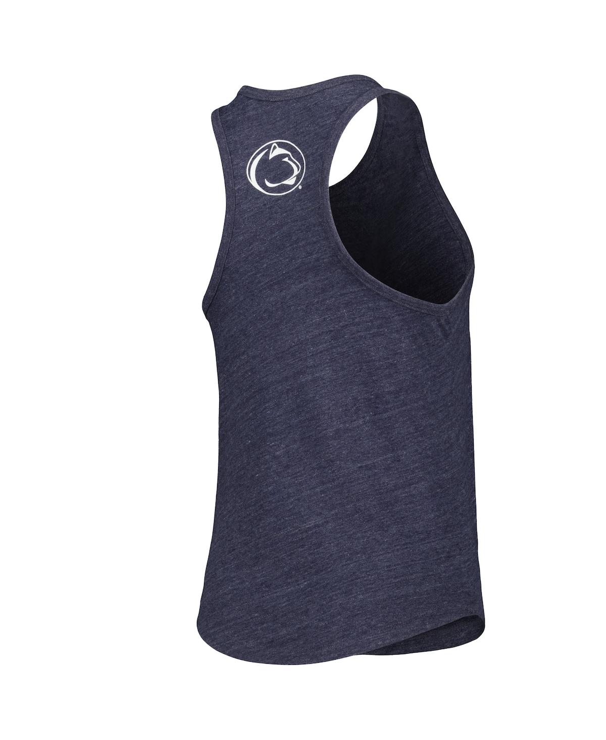 League Collegiate Wear Heather Navy Penn State Nittany Lions Two-hit Intramural Tri-blend Scoop Neck In Heather Navy