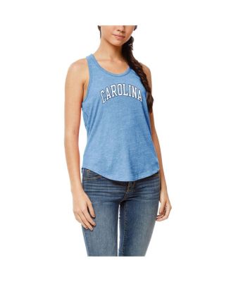 Women's Carolina Blue North Carolina Tar Heels Two-Hit Intramural Tri-Blend Scoop Neck Racerback Tank Top