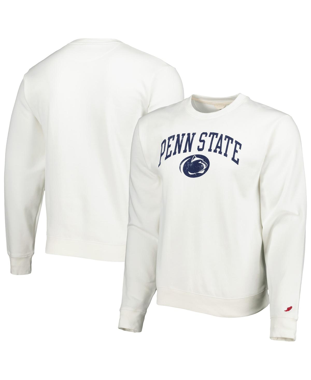 Shop League Collegiate Wear Men's  White Penn State Nittany Lions 1965 Arch Essential Fleece Pullover Swea