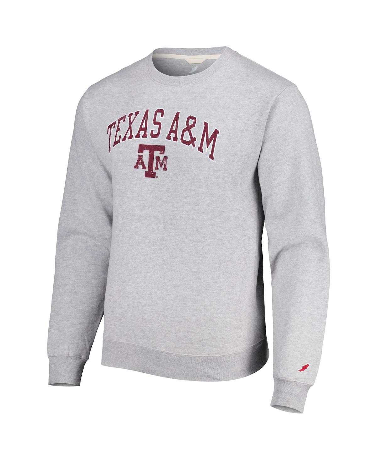 Shop League Collegiate Wear Men's  Gray Texas A&m Aggies 1965 Arch Essential Pullover Sweatshirt
