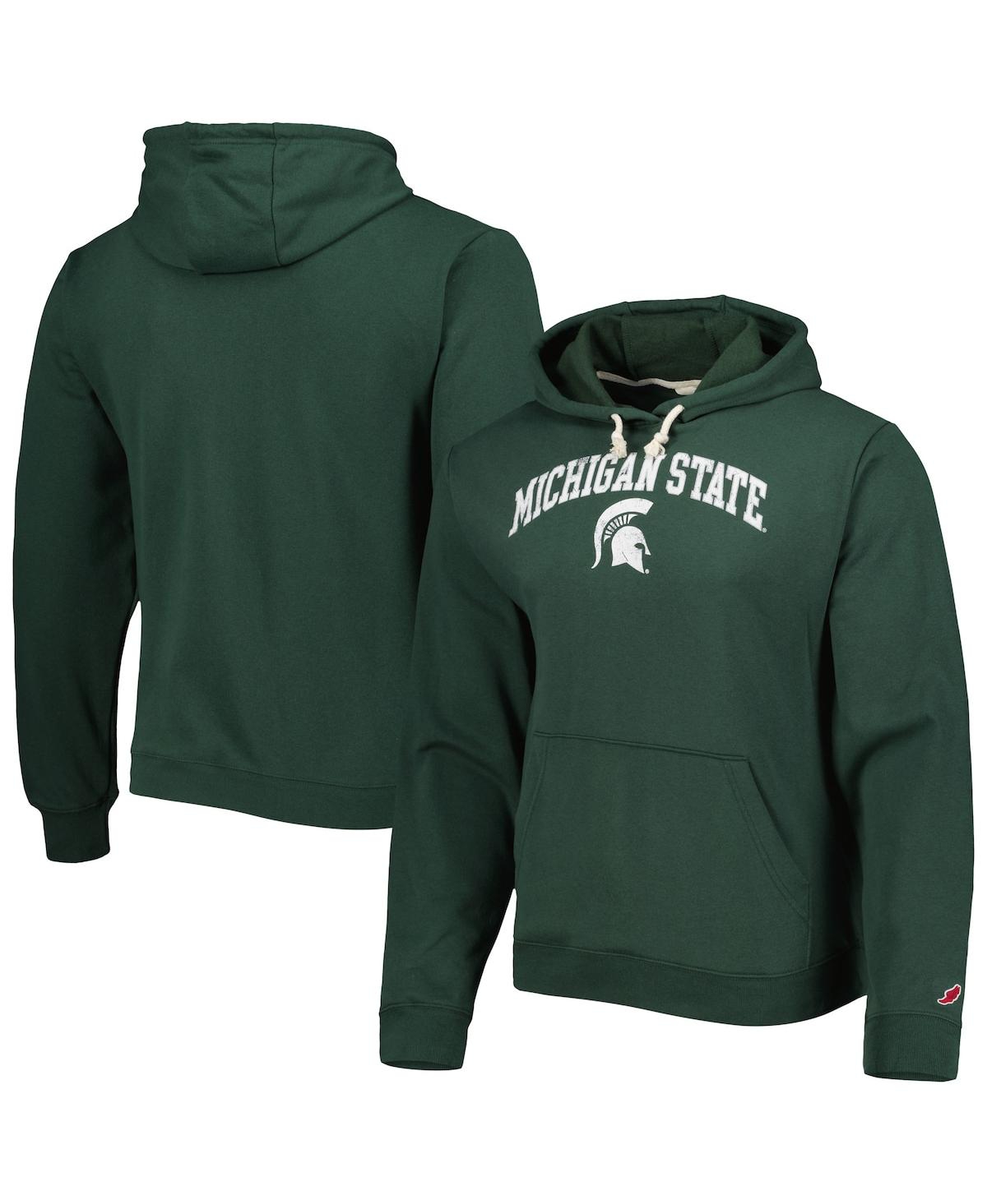 Men's League Collegiate Wear Green Michigan State Spartans Arch Essential Fleece Pullover Hoodie - Green