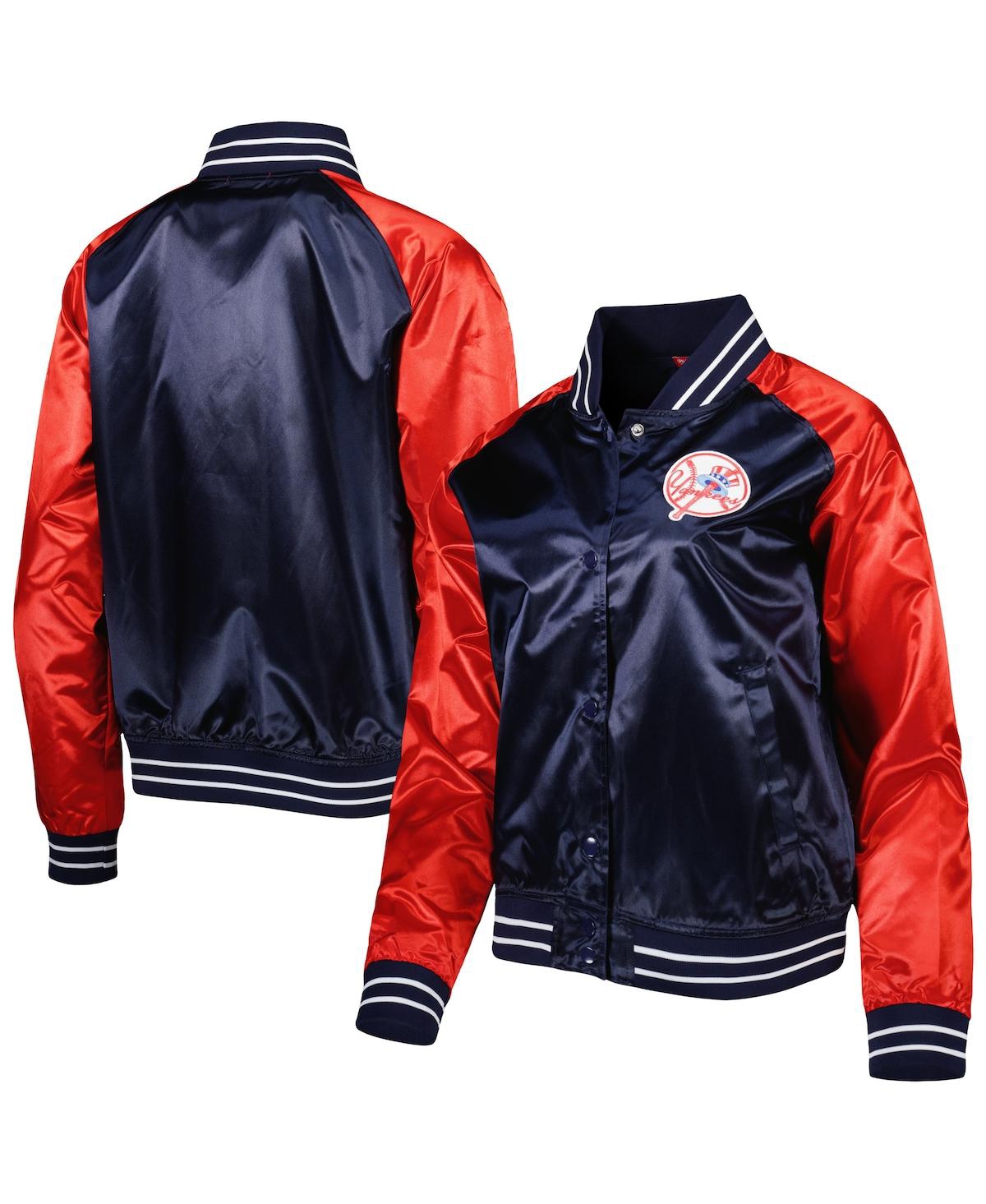 Shop Mitchell & Ness Women's  Navy New York Yankees Team 2.0 Satin Raglan Full-snap Jacket