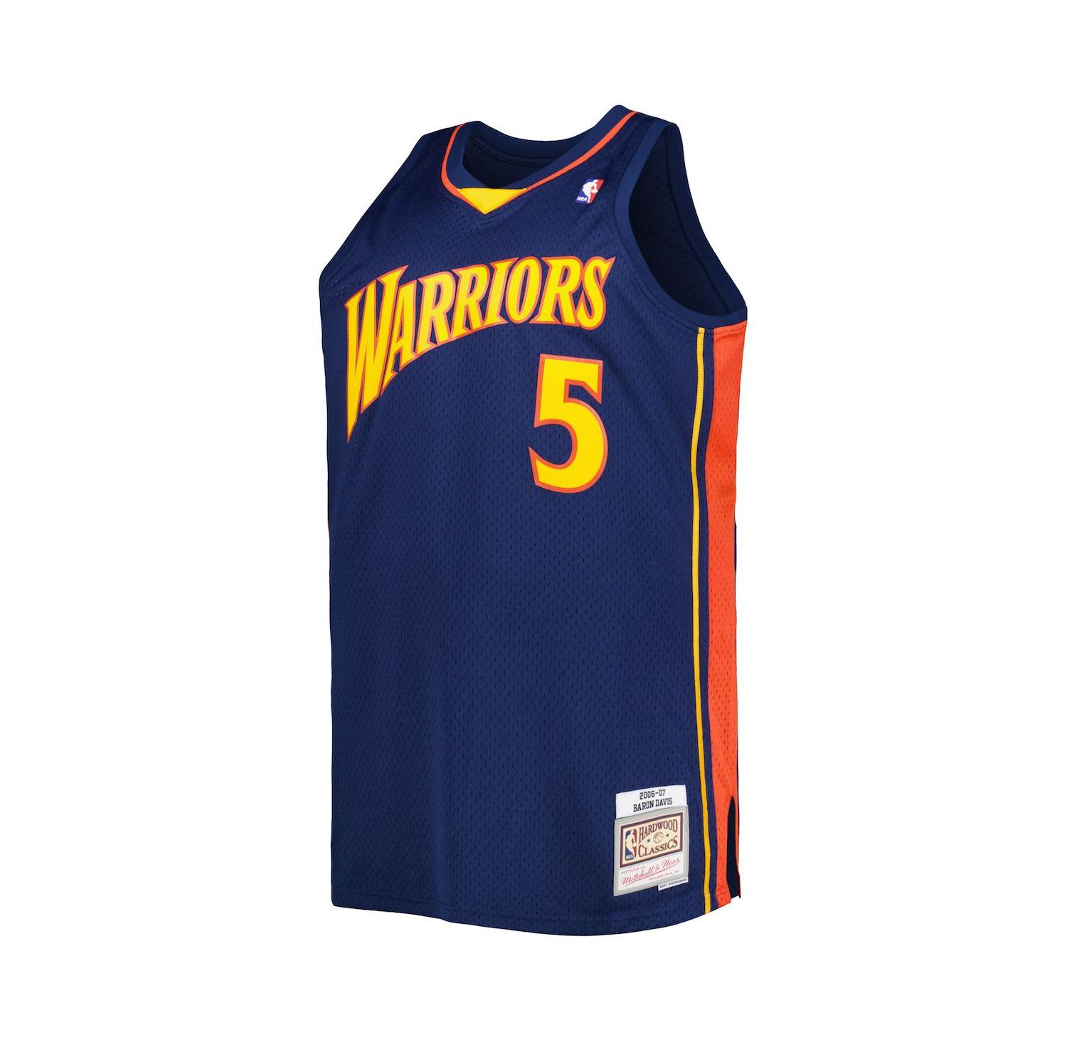 Men's Baron Davis Navy Golden State Warriors Big and Tall Hardwood Classics 2006-07 Swingman Jersey