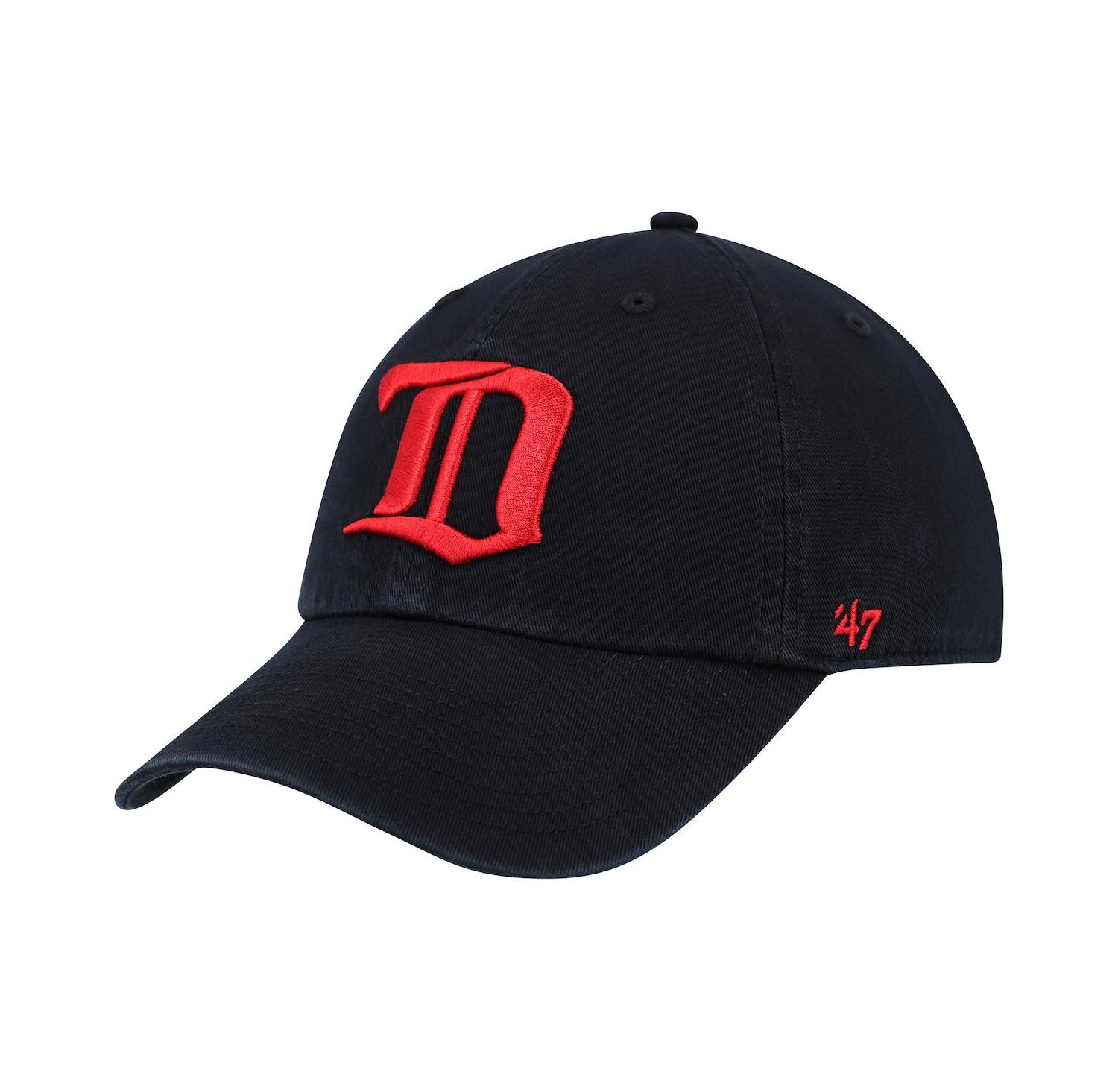 Men's Black Detroit Red Wings Clean Up Adjustable Hat