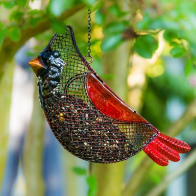 Garden Cardinal Mesh Bird Feeder