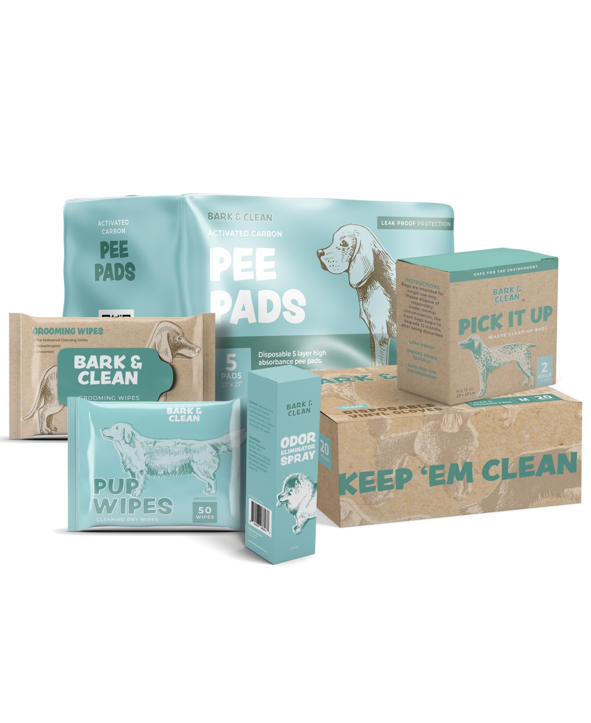 6-Piece Dog Care Travel Kit Restock Set, Pet Cleanliness Essentials