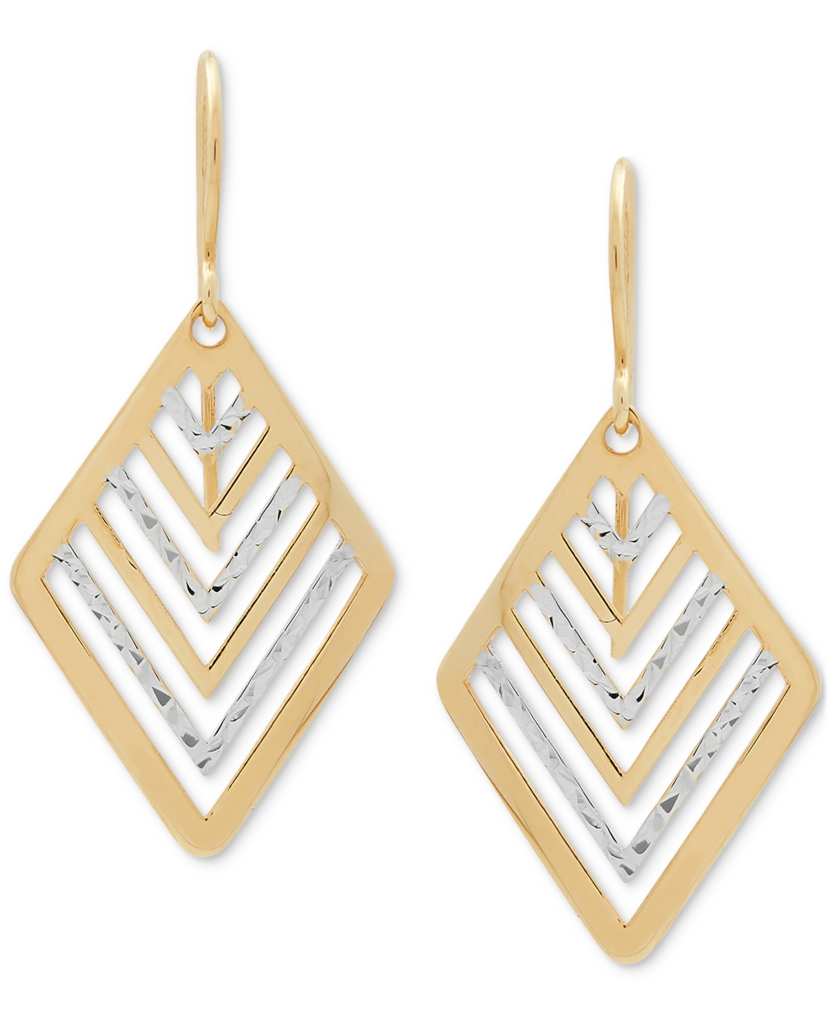 Macy's Openwork Rhombus Drop Earrings In 10k Gold, Created For  In K Yellow Gold