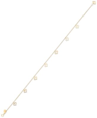 Heart Charm Anklet in 14k Gold