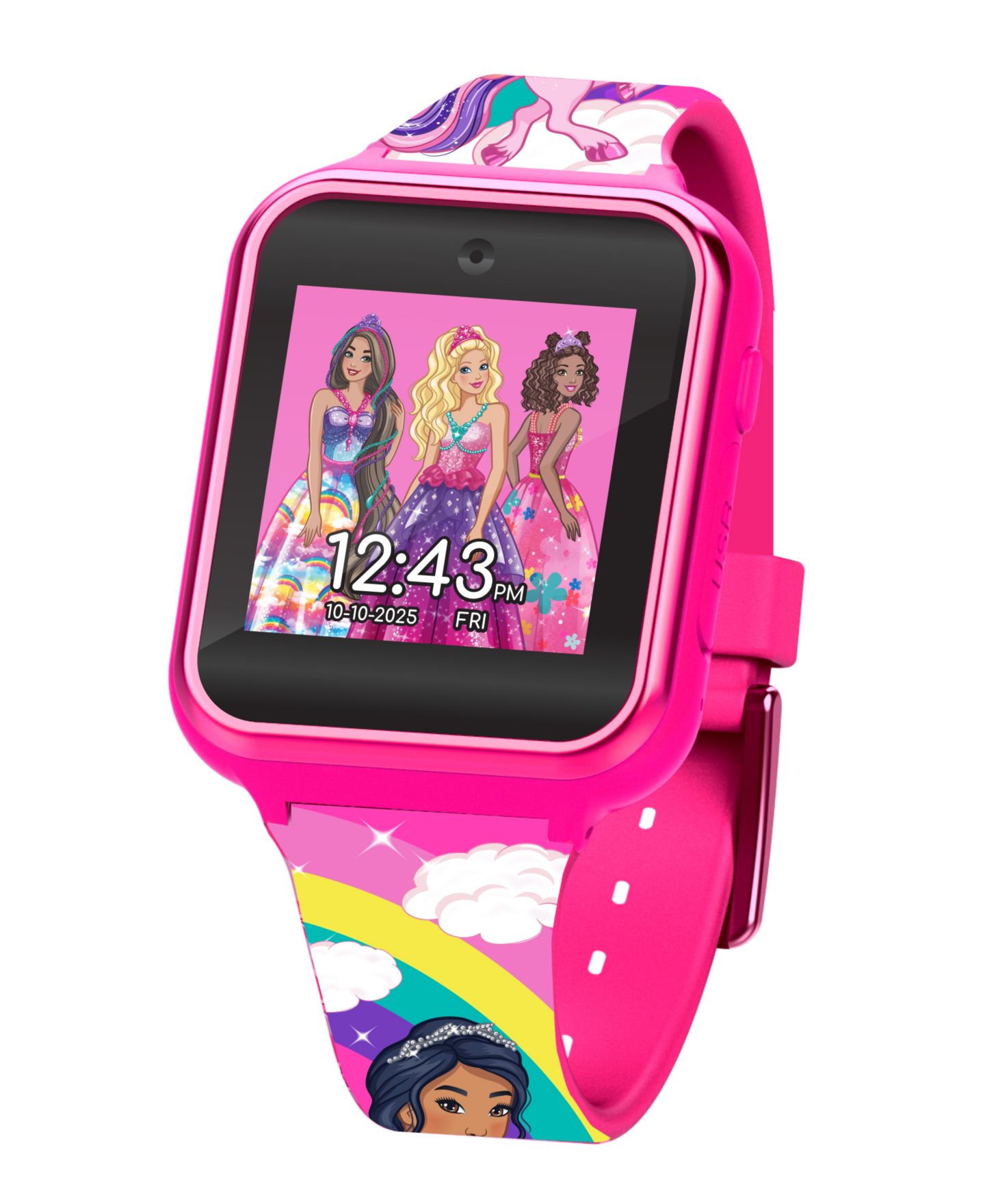 Детские часы Mattel Children's Barbie Pink Silicone Smart Watch 38mm — фото 2