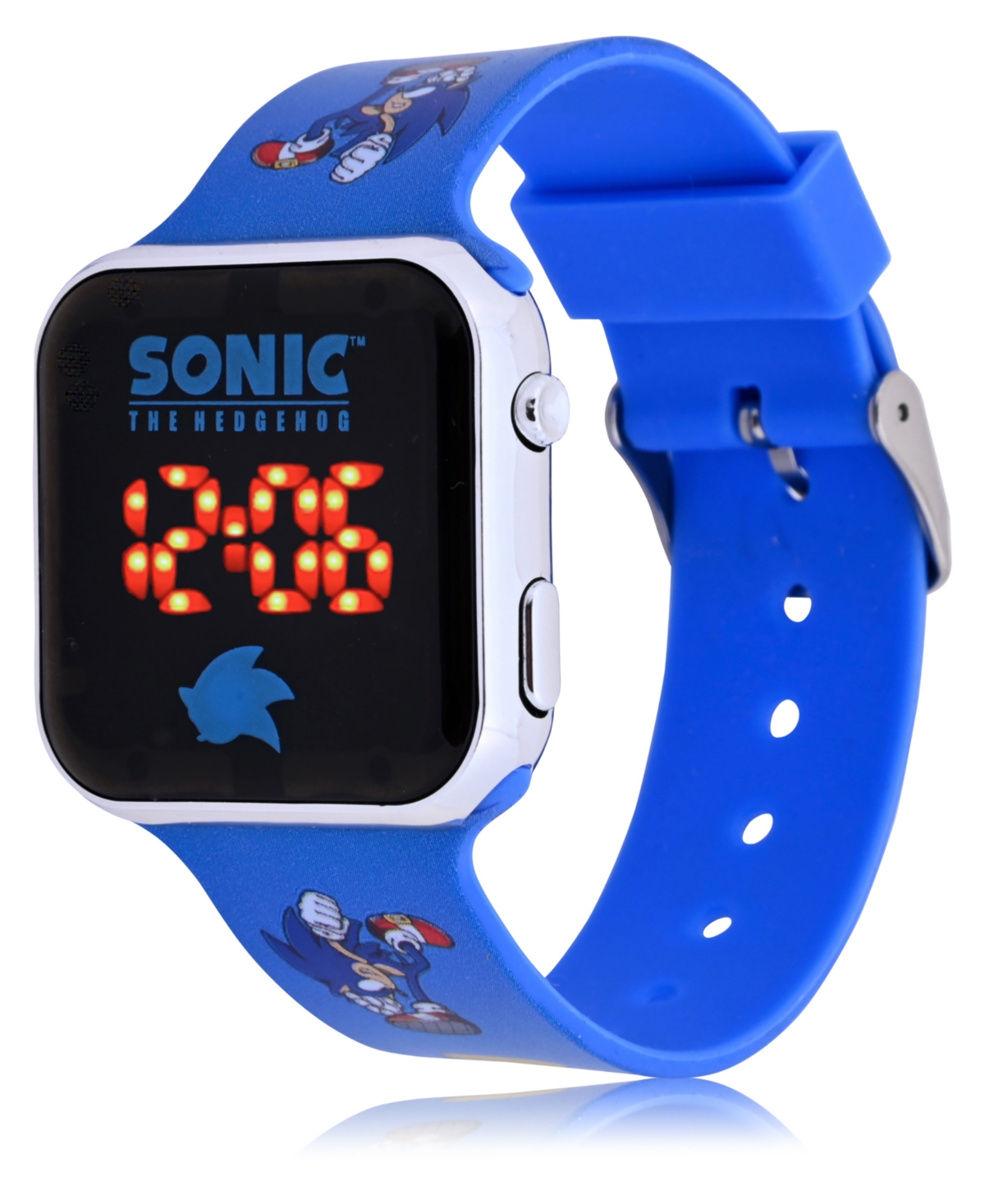 Sega Children's Sonic the Hedgehog Light Emitting DiodeSilicone Strap Watch 32mm - Blue