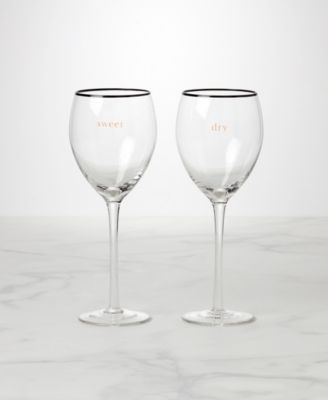 Kate Spade Cheers to Us Sweet Dry Wine Glasses Set, 2 Piece