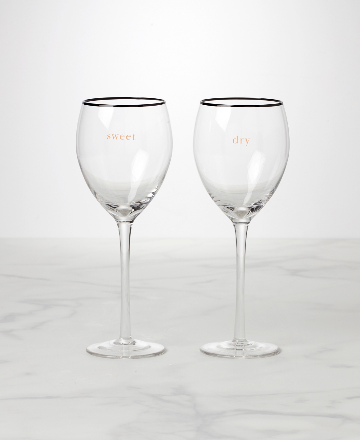 Kate Spade Cheers to Us Sweet Dry Wine Glasses Set, 2 Piece