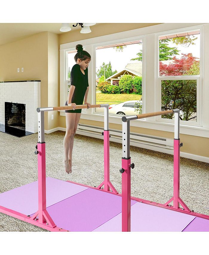 Costway Kids Gymnastics Parallel Bars Double Horizontal Bars Adjustable Macy's