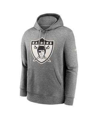 Men's Heathered Gray Oakland Raiders Rewind Club Fleece Pullover Hoodie