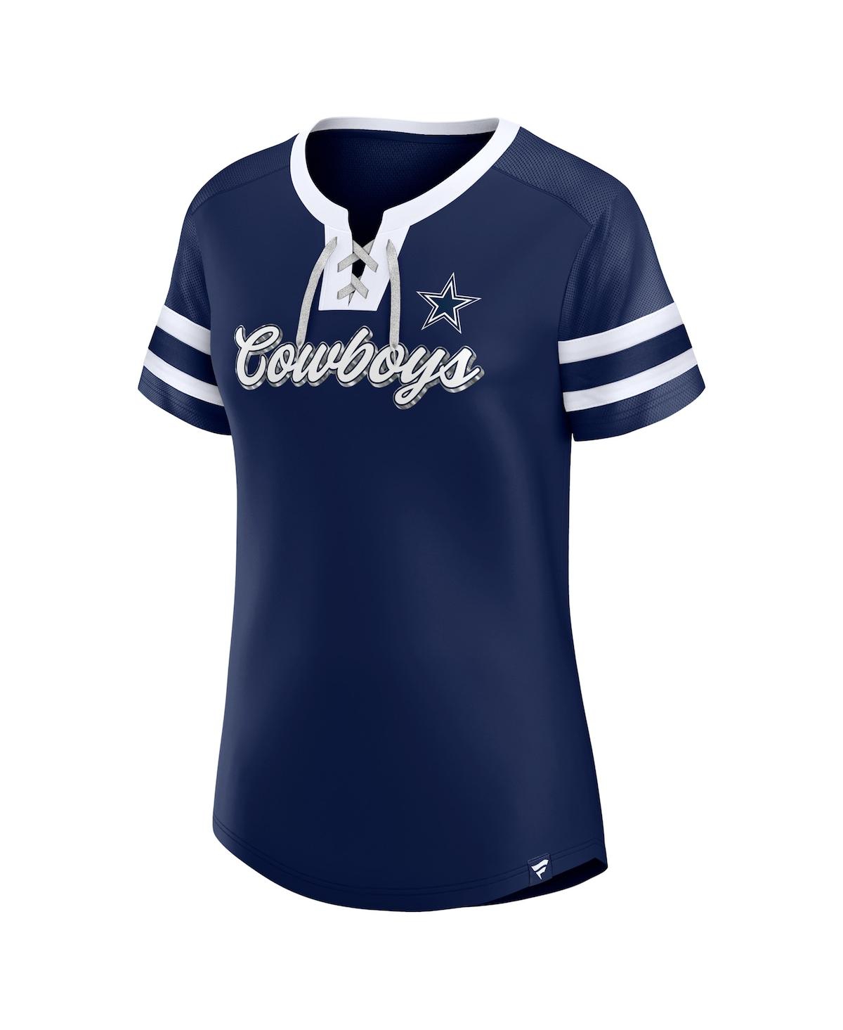Fanatics Branded Navy Dallas Cowboys Original State Lace-up T-shirt In Navy