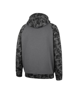 Men's Charcoal Indiana Hoosiers OHT Military-Inspired Appreciation Camo Stack Raglan Pullover Hoodie