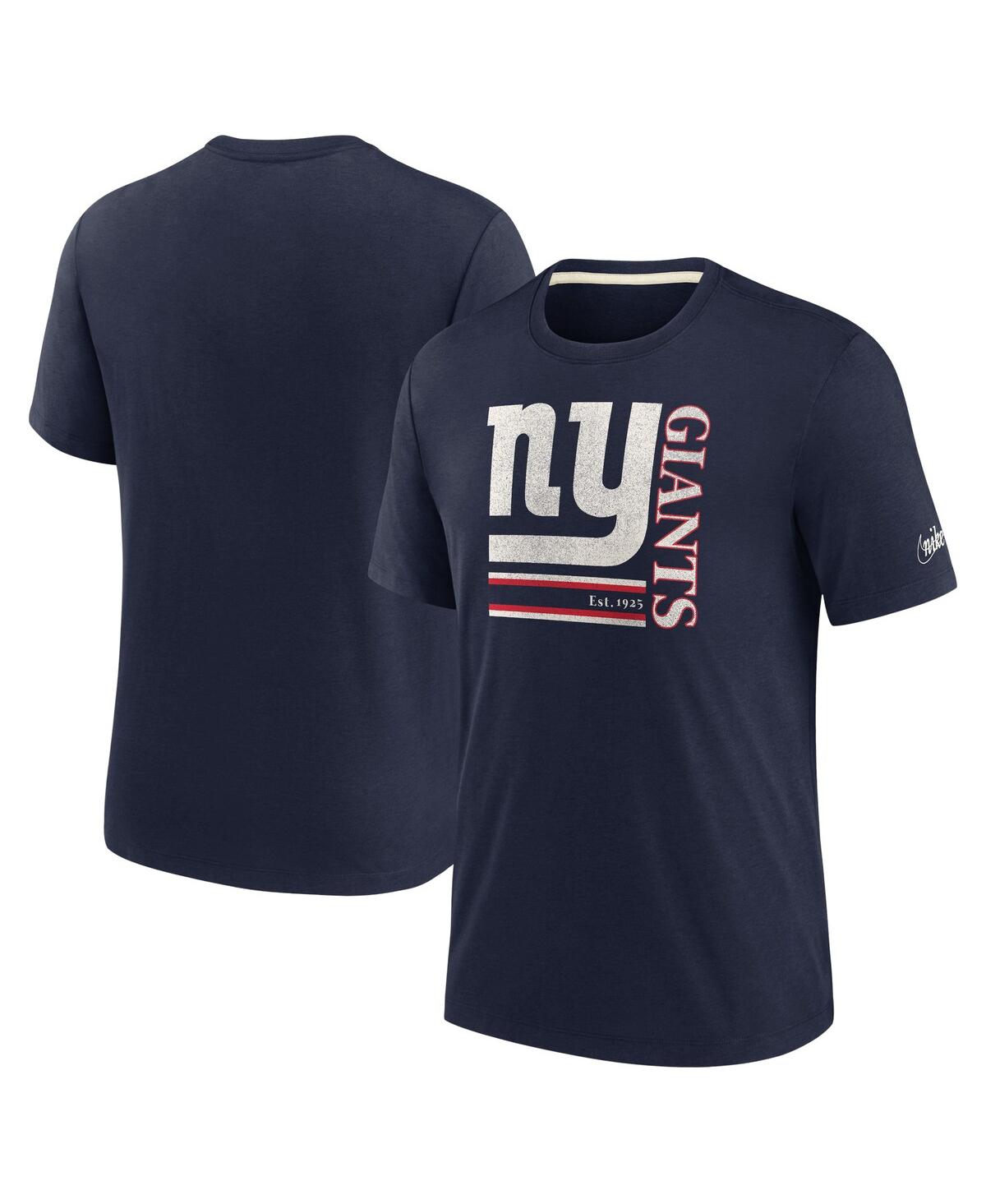 Men's NikeNew York Giants Wordmark Logo Tri-Blend T-shirt - Navy