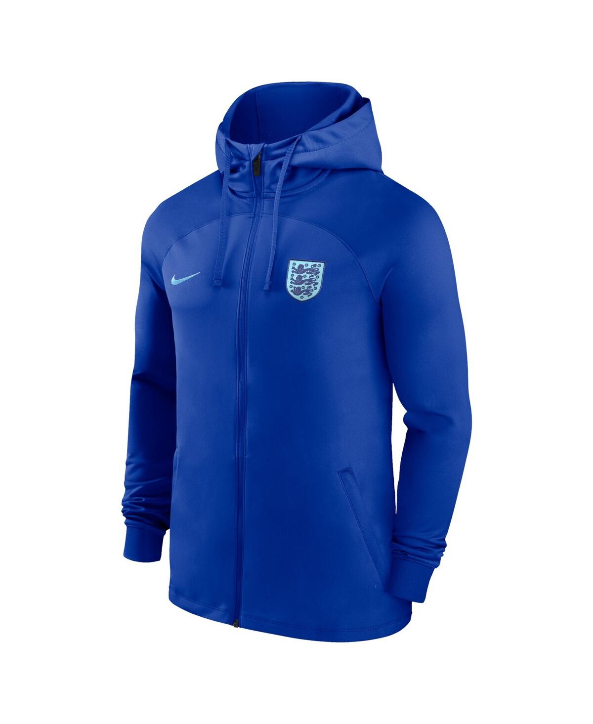 NIKE MEN'S NIKE BLUE ENGLAND NATIONAL TEAM STRIKE RAGLAN HOODIE FULL-ZIP TRACK JACKET 