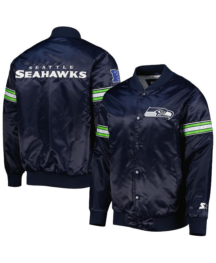 Starter Men's College Navy Seattle Seahawks The Pick and Roll Full-Snap  Jacket - Macy's