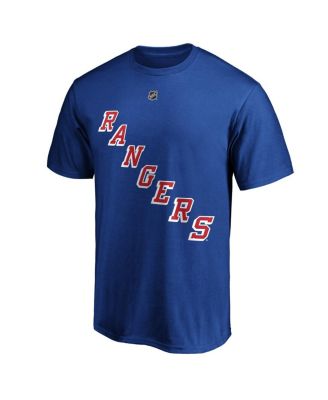 Men's Adam Fox Blue New York Rangers Authentic Stack Name and Number T-shirt