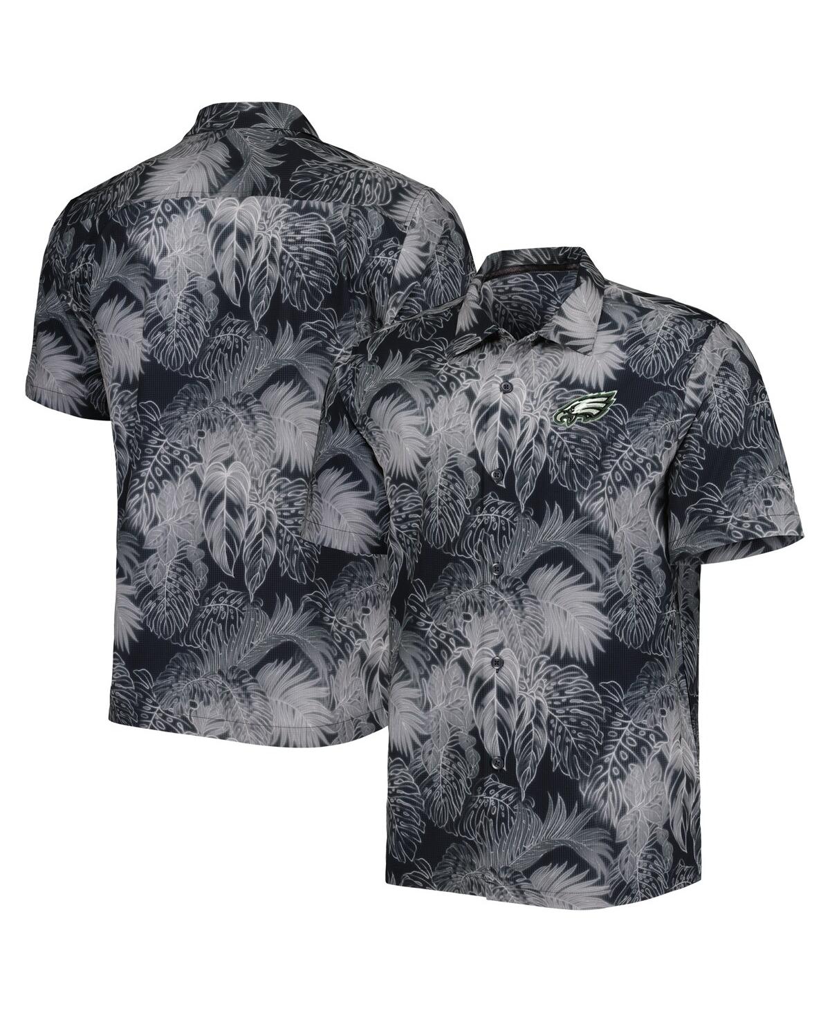 Shop Tommy Bahama Men's  Black Philadelphia Eagles Big And Tall Bahama Coast Luminescent Fronds Camp Islan