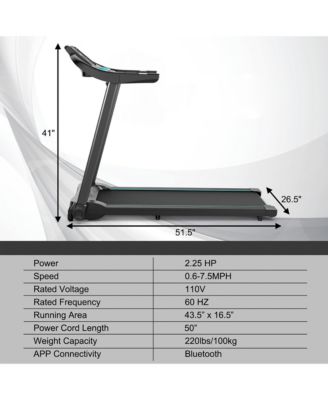 2.25HP Electric Running Machine Treadmill Bluetooth Speaker