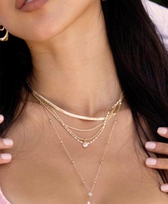 Multi-Chain Layered Gold Plated Necklace