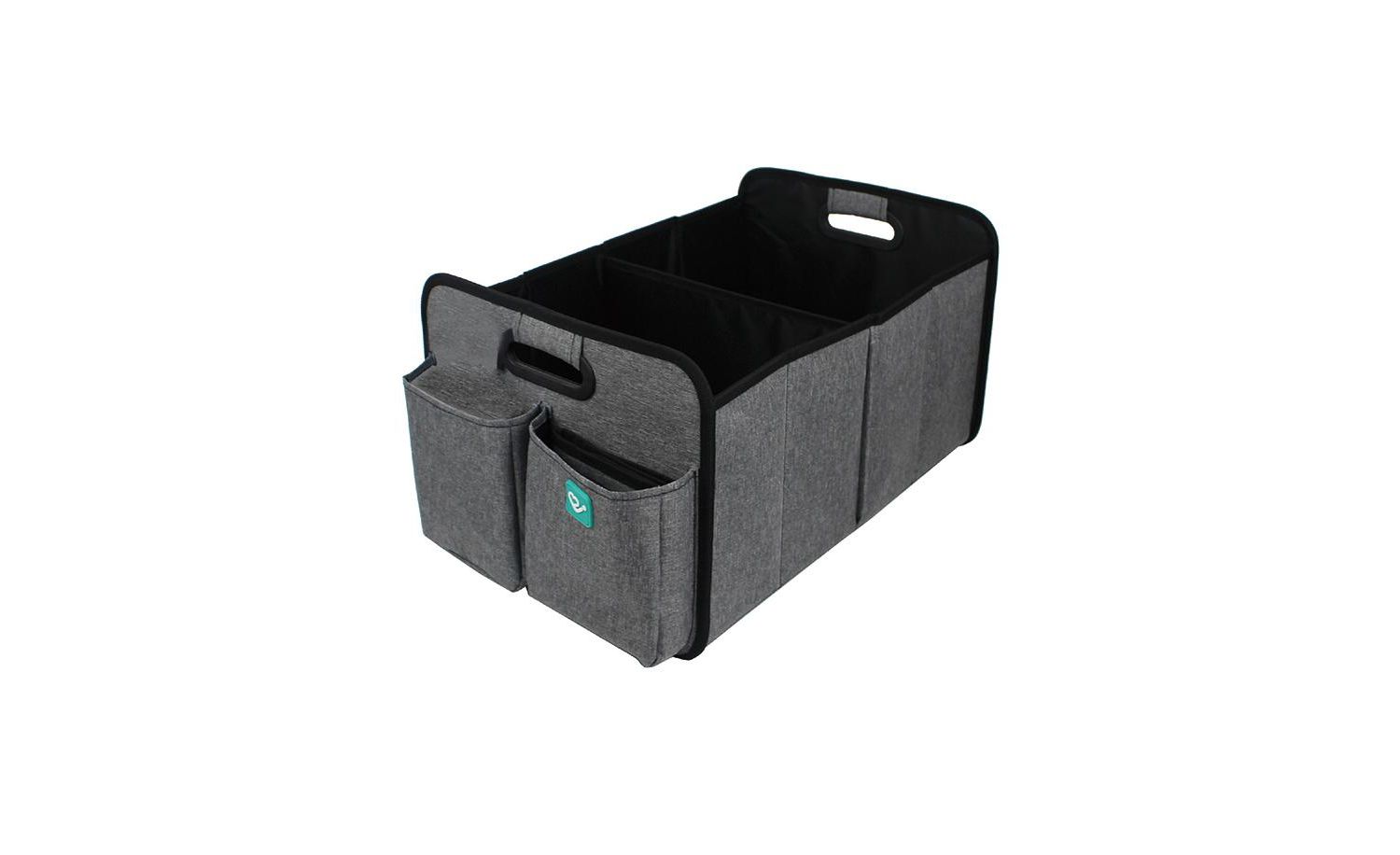 Kids Gray and Black Deluxe Car Seat Organizer Kit, Multi-Compartment Storage Box for Vehicles