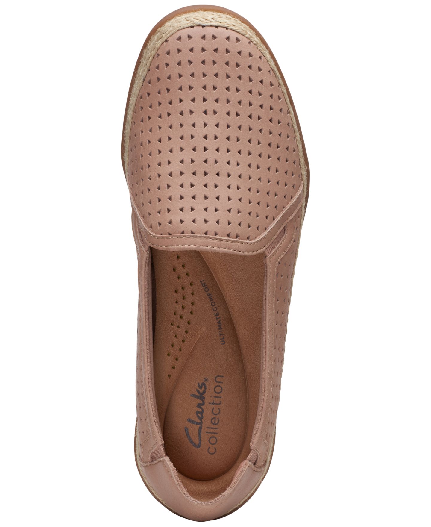 Женские кожаные балетки-эспадрильи Clarks без застёжки, цвет: Кожаный — фото 4