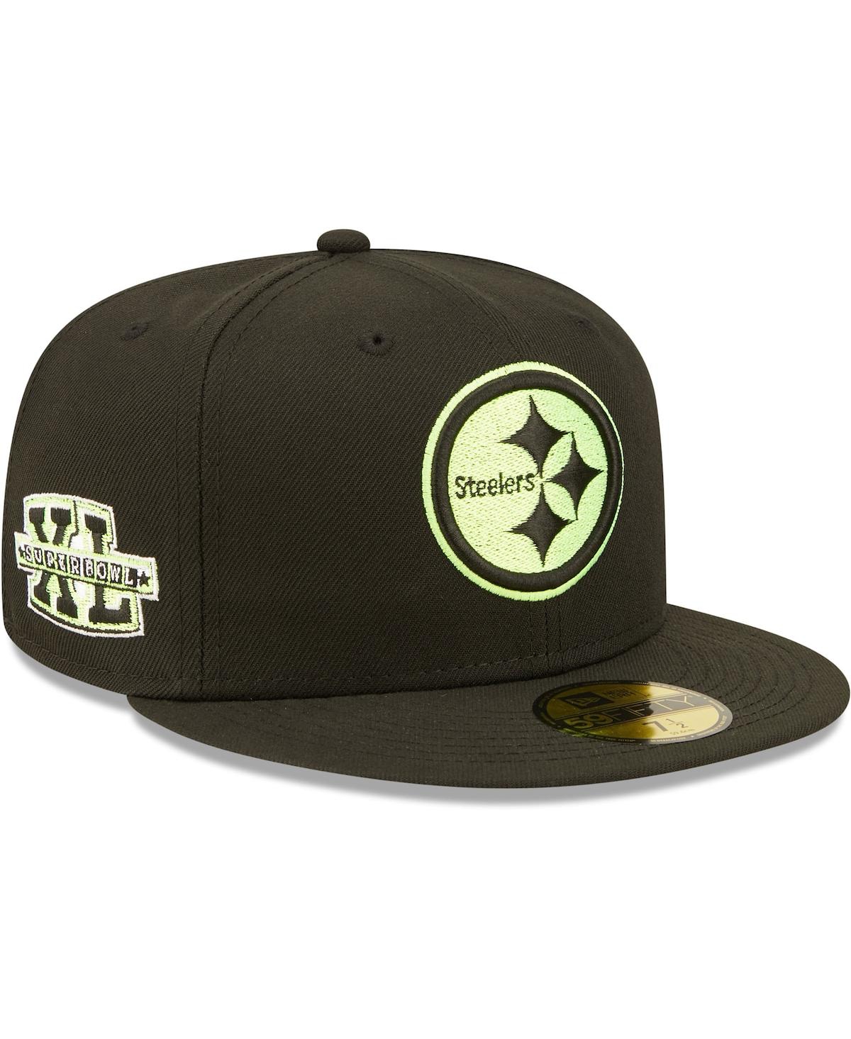 Men's New EraPittsburgh Steelers Super Bowl Xl Summer Pop 59Fifty Fitted Hat - Black