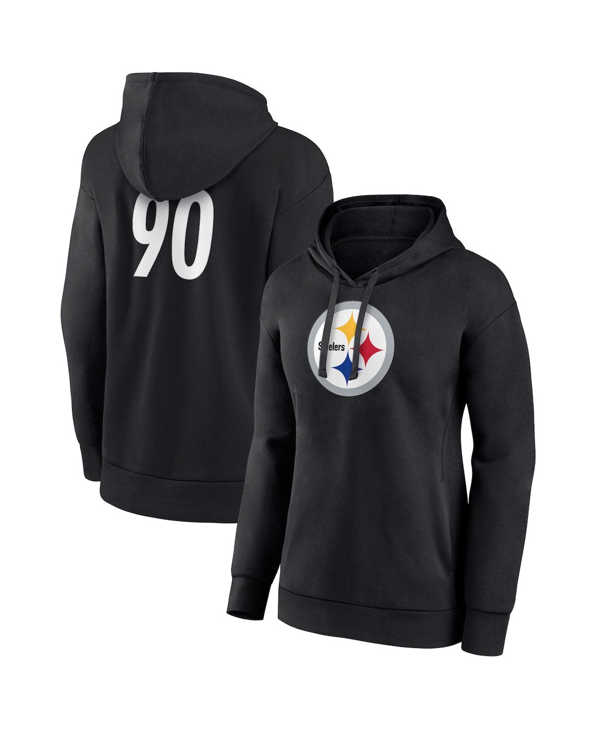Women's Fanatics Branded T.j. Watt Black Pittsburgh Steelers Player Icon Name and Number Pullover Hoodie - Black