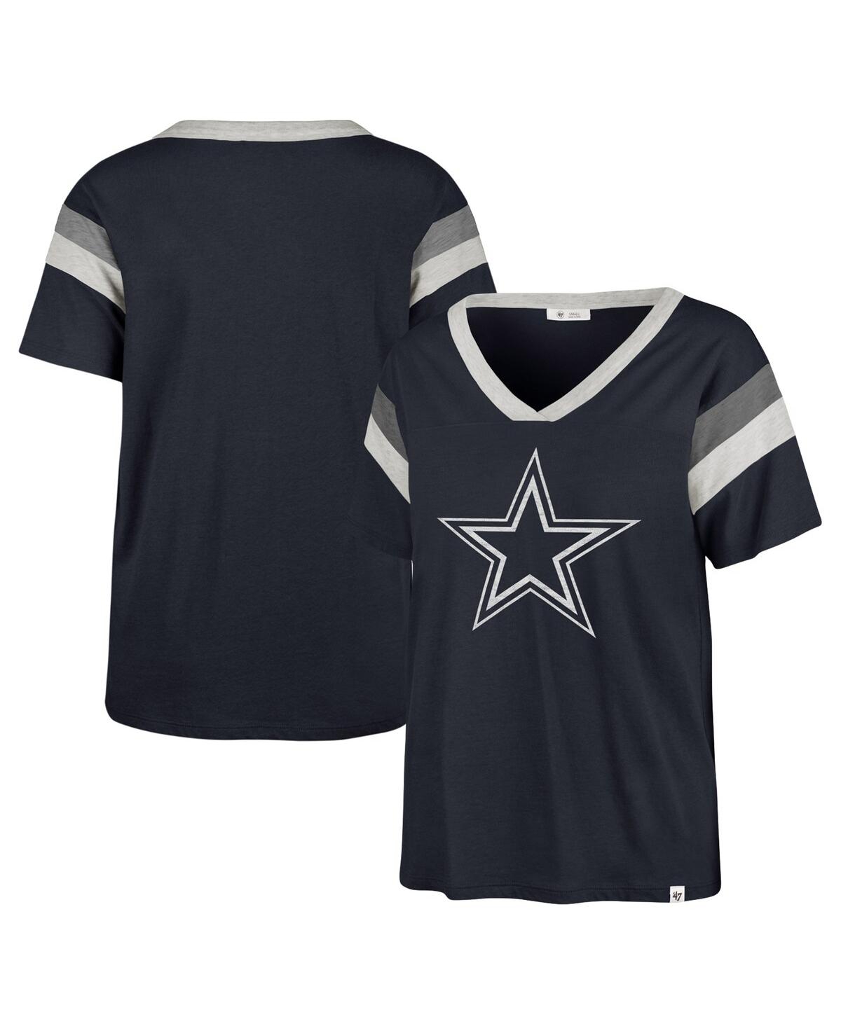47 Brand Women's ' Navy Dallas Cowboys Phoenix V-neck T-shirt