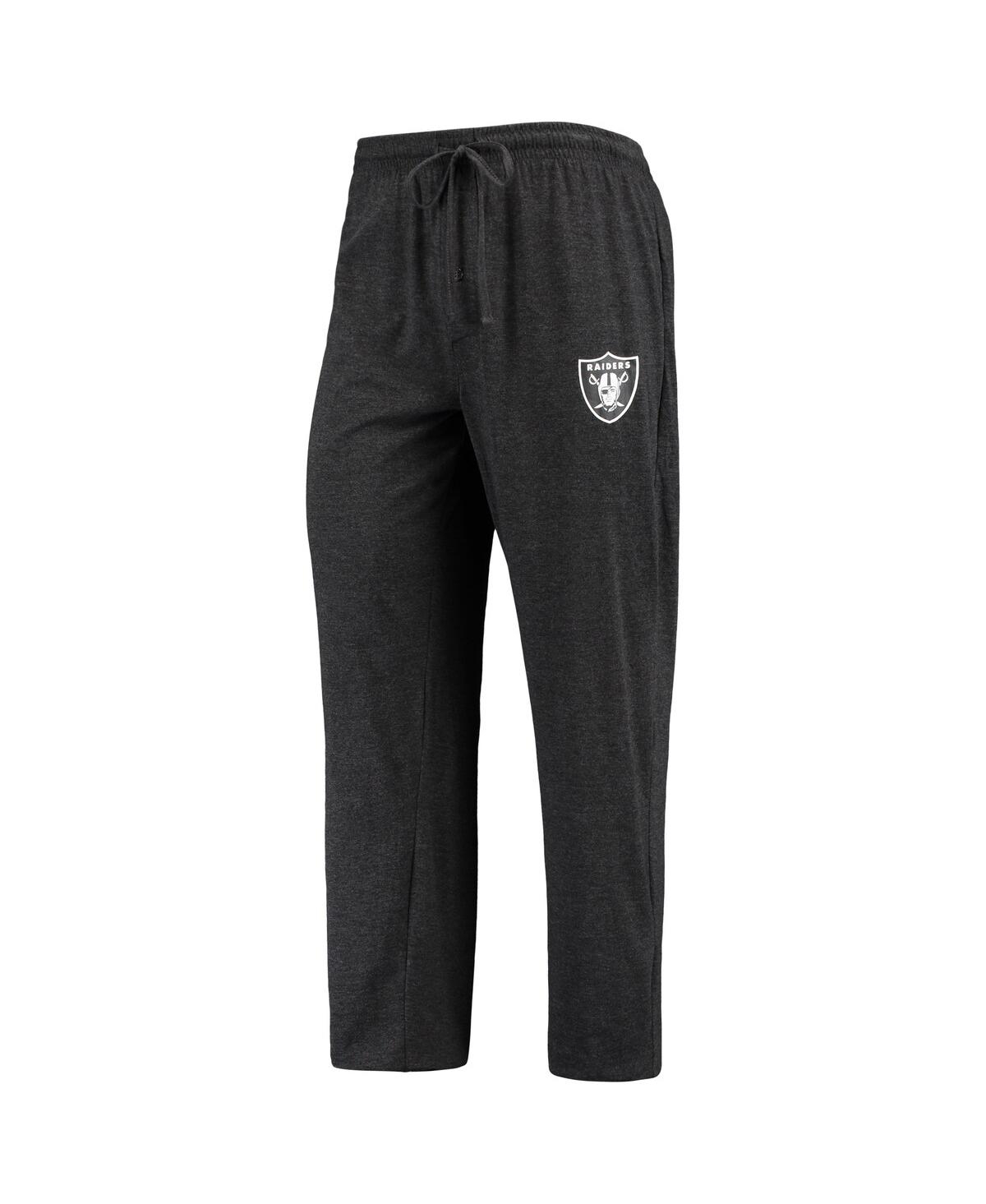 Shop Concepts Sport Men's  Black, Silver Las Vegas Raiders Meter Long Sleeve T-shirt And Pants Sleep Set In Black,silver