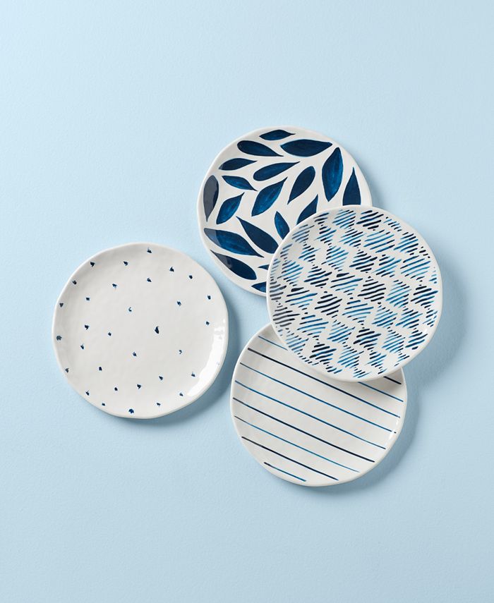 Lenox Blue Bay Melamine Assorted Accent Plates, Set Of 4 Macy's
