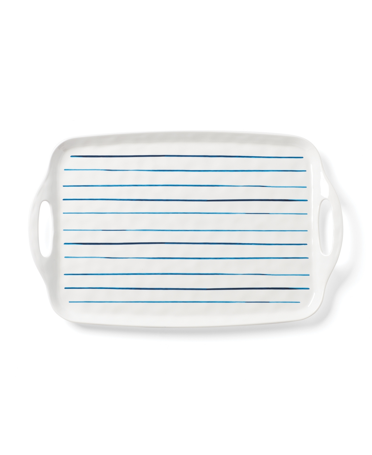 Lenox Blue Bay Melamine Handled Platter In White