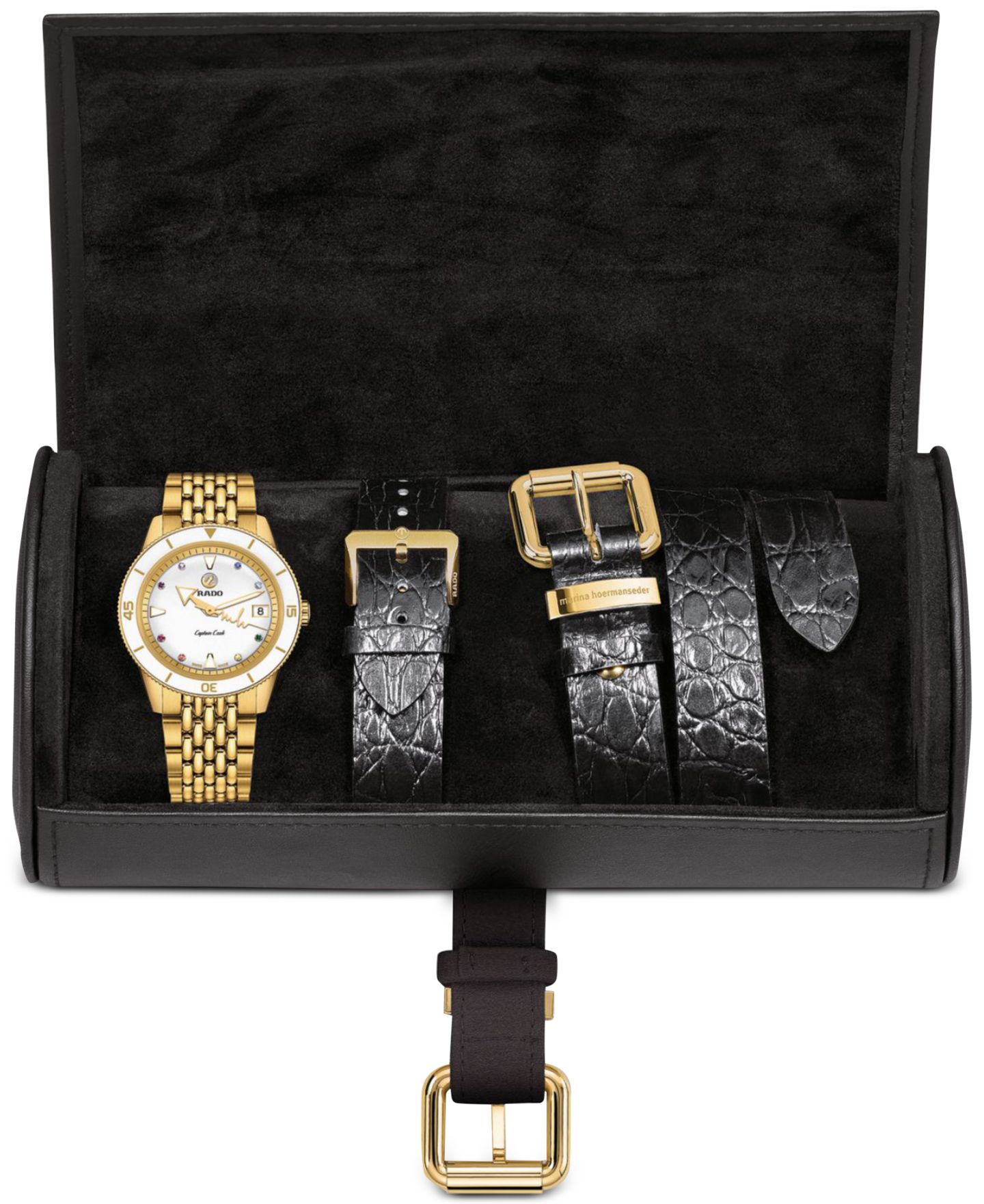 Женские часы Rado Swiss Automatic Captain Cook x Marina Hoermanseder Heartbeat Gold-Tone Stainless Steel Bracelet Watch 37mm — фото 5