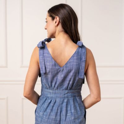 Women's Sleeveless Bow Shoulder Jumpsuit